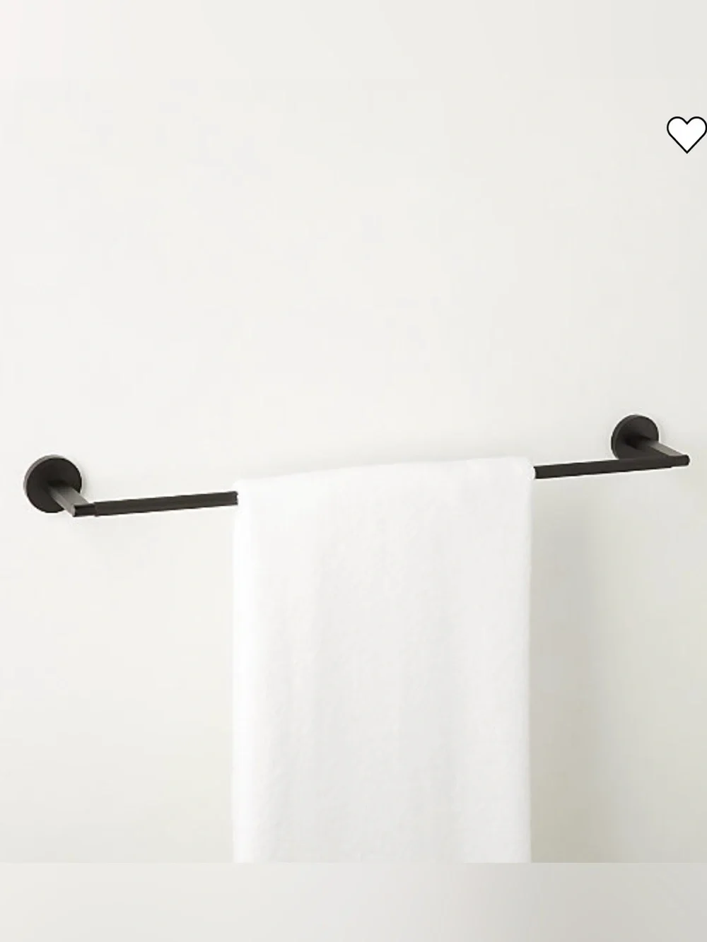 Black textured metal bath towel rod